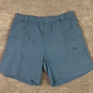 AFTCO Original Fishing Shorts Men's 42 Slate Gray Blue Nylon 8" Hiking Outdoor
